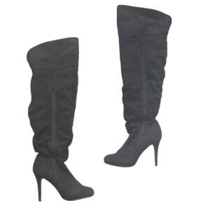 Black Faux Swede Boots Size 38 (US 7.5)